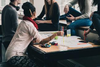 Group of students studying.